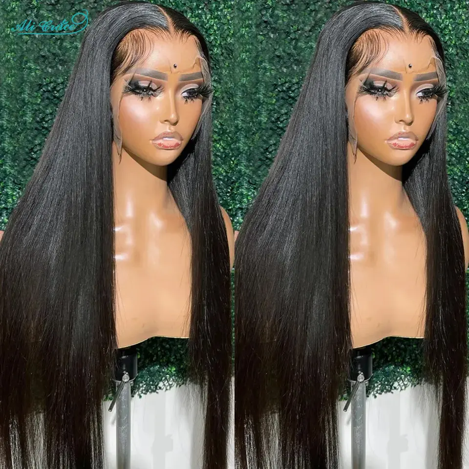 Ali Grace Hair 13x6 Lace Front Wig Straight Hair HD Lace Frontal Human Hair Wigs For Women Pre Plucked Hairline With Baby Hair