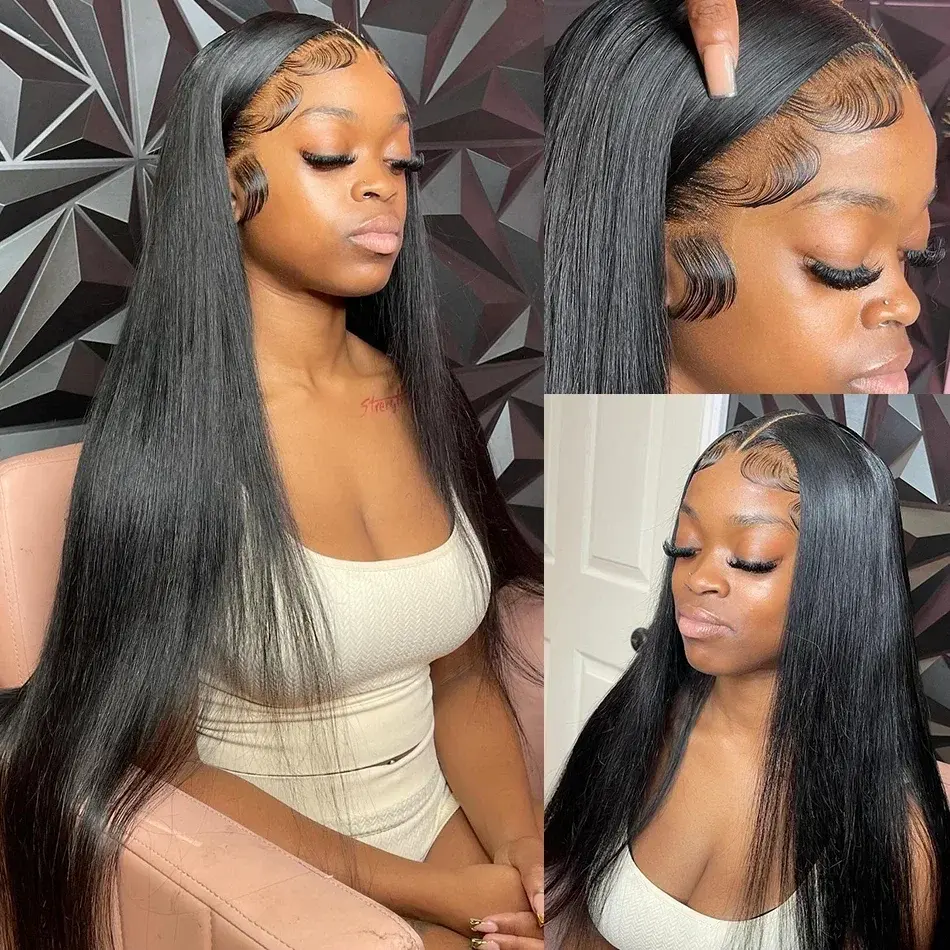 Bone Straight Glueless Wigs Human Hair 13x6 Lace Front Wigs Human Hair Pre Plucked Brazilian Transparent Wigs For Black Women