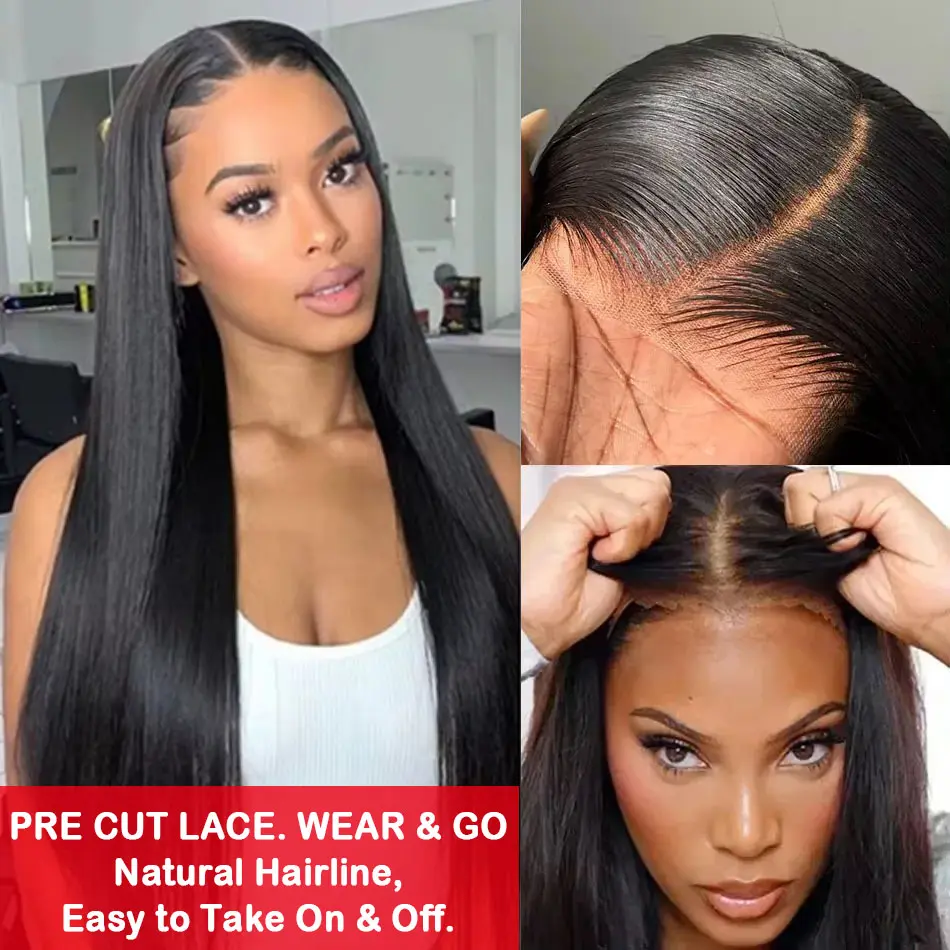 Bone Straight Glueless Wigs Human Hair 13x6 Lace Front Wigs Human Hair Pre Plucked Brazilian Transparent Wigs For Black Women