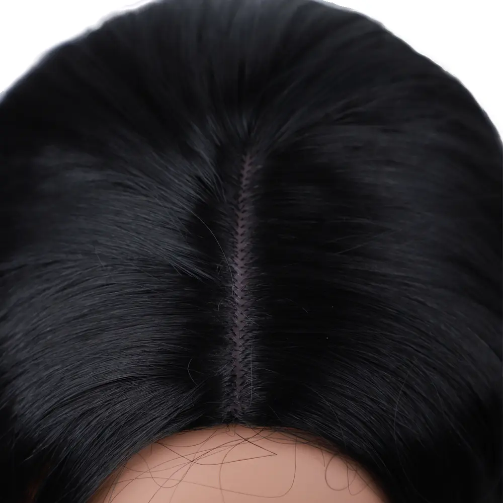 Bouncy Curly Synthetic Wig for Black Women Black Curly Synthetic Hair Side Part Daily Wigs Synthetic Curly Wigs Rubber Scalp Wig