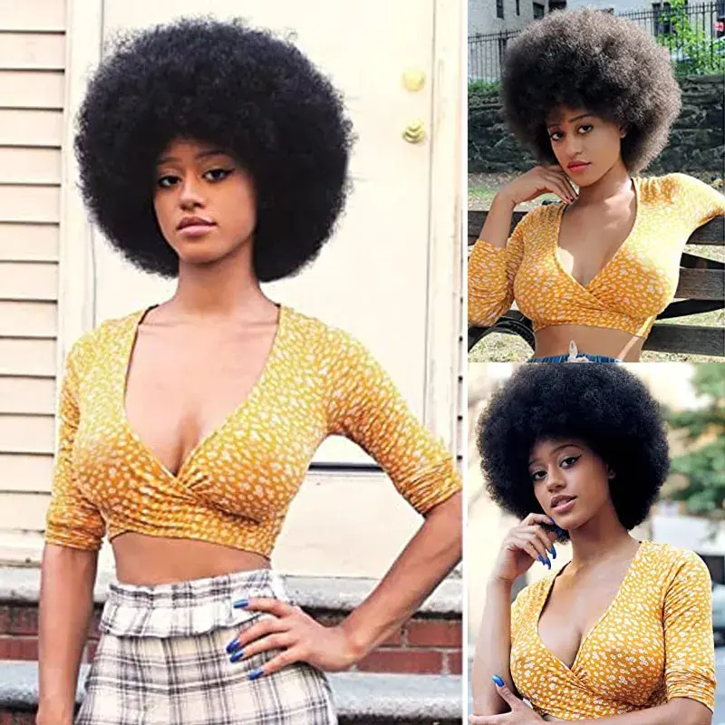 Brazilian Afro Kinky Curly Bob Wigs Black Dark Remy Brown Hair Short Machine Made Human Hair Wigs For Black Black Women