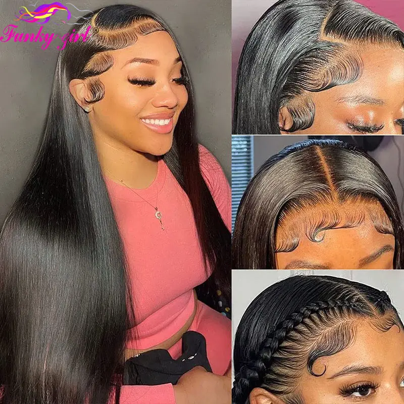 Straight Lace Frontal Wig Human Hair Brazilian Bone Straight Transparent Lace Front Human Hair Wigs For Women Remy Hair Lace Wig