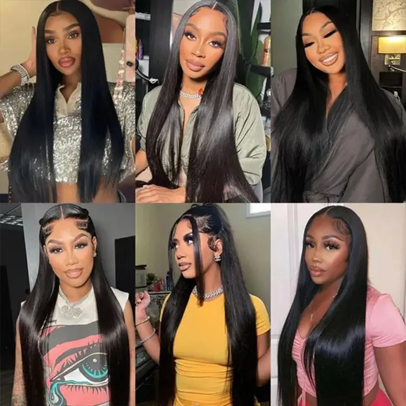 Straight Lace Frontal Wig Human Hair Brazilian Bone Straight Transparent Lace Front Human Hair Wigs For Women Remy Hair Lace Wig