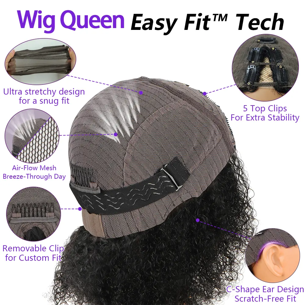 Glueless V Part Wigs Human Hair Brazilian 70s Afro Kinky Curly Upgrade U Part Human Hair Wig Kinky Curly Short Bob Pixie Cut Wig