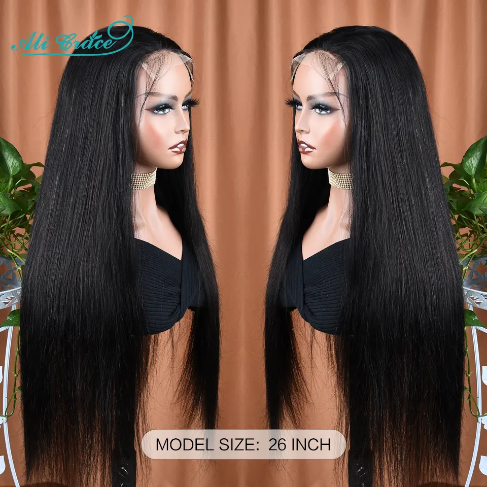 AliGrace 5x5 HD Lace Closure Wigs Straight Remy Human Hair Wigs Pre-Plucked With Baby Hair HD Lace Closure Wigs For Women
