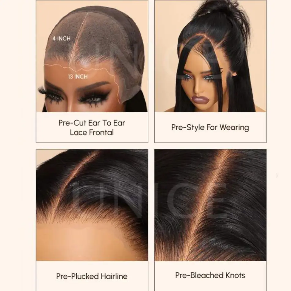 UNice Hair Pre Everything 13x4 13x6 Glueless Lace Frontal Body Wave Wig for Women Pre Bleached Knots Plucked Human Hair Wig