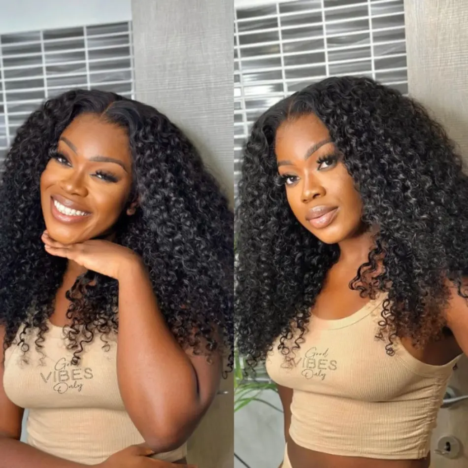 UNice Hair Bye Bye Knots Wig 7x5 Glueless Lace Curly Wig for Black Women Pre Bleached Knots Plucked Hairline Human Hair