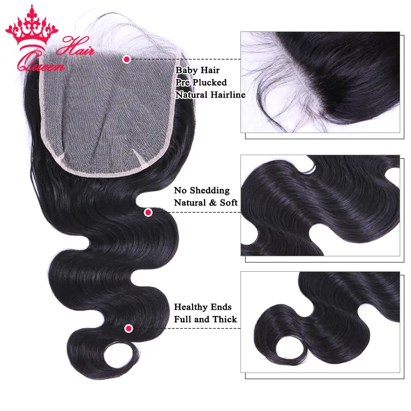 7X7 Lace Closure Brazilian Human Hair Body Wave Lace Closure 16 18 20 Inch Natural Color Virgin Raw Hair Queen Hair Products