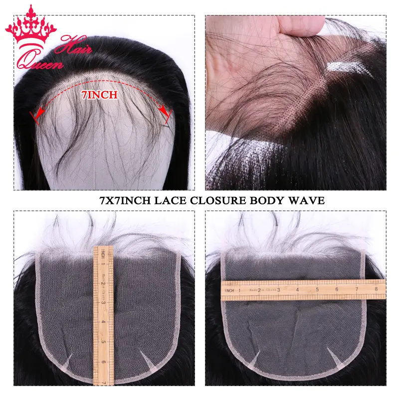 7X7 Lace Closure Brazilian Human Hair Body Wave Lace Closure 16 18 20 Inch Natural Color Virgin Raw Hair Queen Hair Products