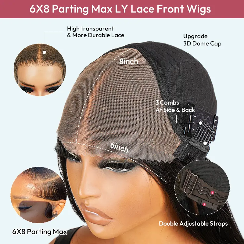 WestKiss Side Part Glueless Layered Cut Human Hair Wig RTG Body Wave 6x8 Lace Closure Wig Pre Plucked Pre Cut Pre Bleached