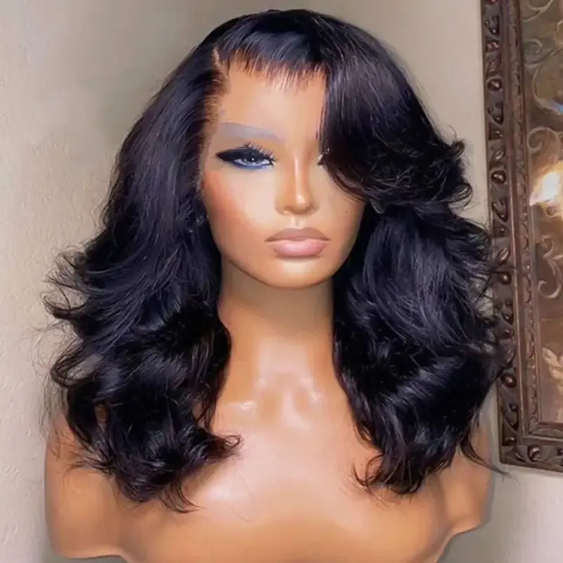WestKiss Side Part Glueless Layered Cut Human Hair Wig RTG Body Wave 6x8 Lace Closure Wig Pre Plucked Pre Cut Pre Bleached