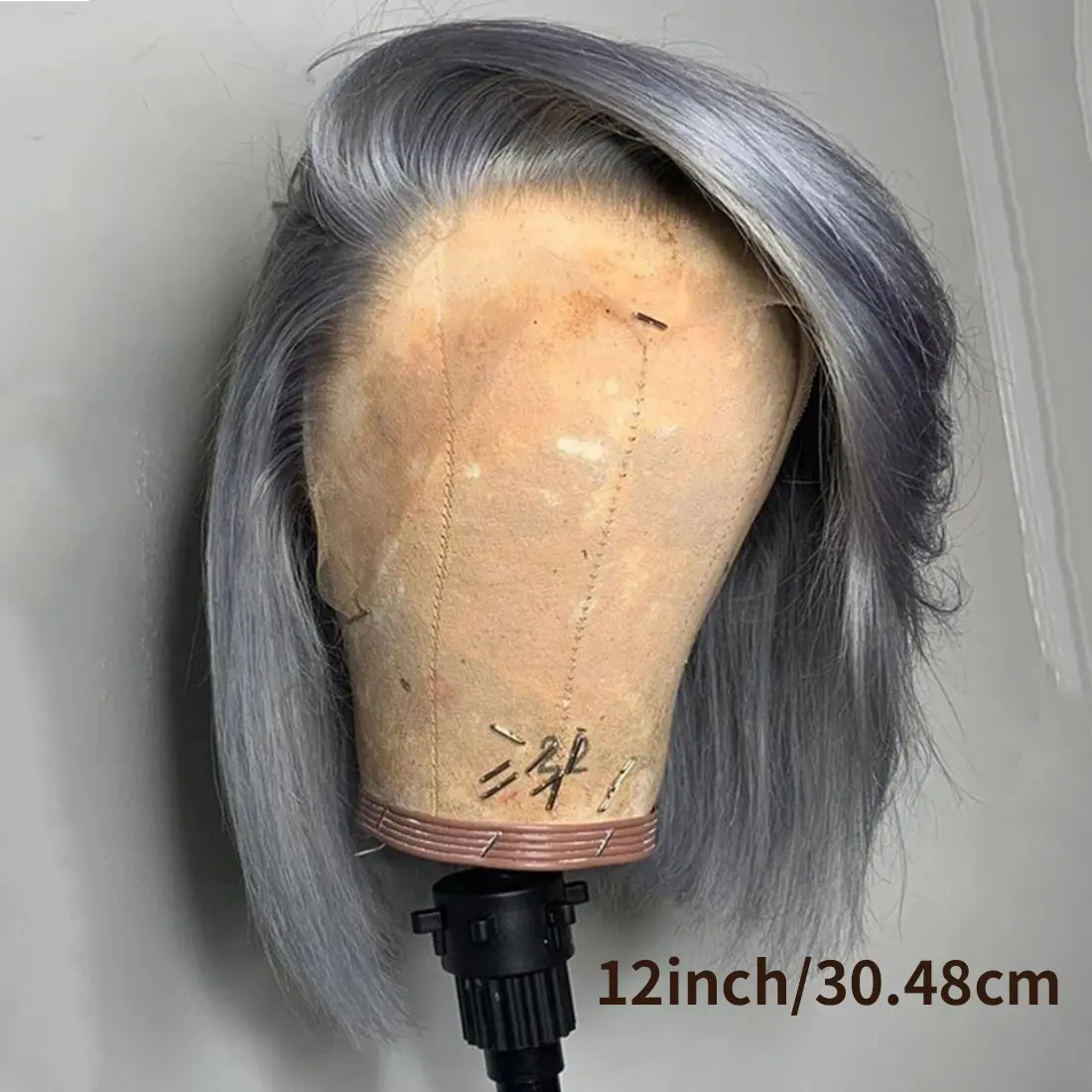 Grey Bob Lace Front Human Hair Wig 13x4 Colored Short Grey Bob Wig Pre Plucked Natural Hairline With Baby Hair