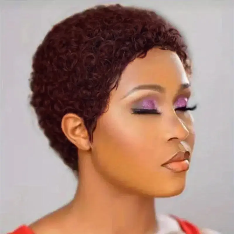 Curly Pixie Cut Wig Human Hair Wig for Women Human Hair Short Wig Human Hair full machine made Wig Layered Machine Made Wig