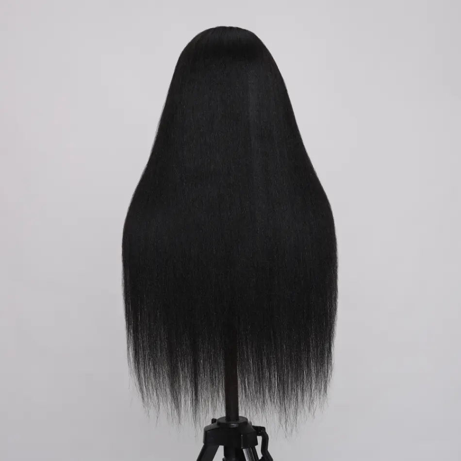 Unice Hair Bye Bye Knots Wig 7x5 Invisible Knots Pre-Cut Lace 4C Kinky Yaki Edges Straight Put On And Go Glueless Wig Human Hair