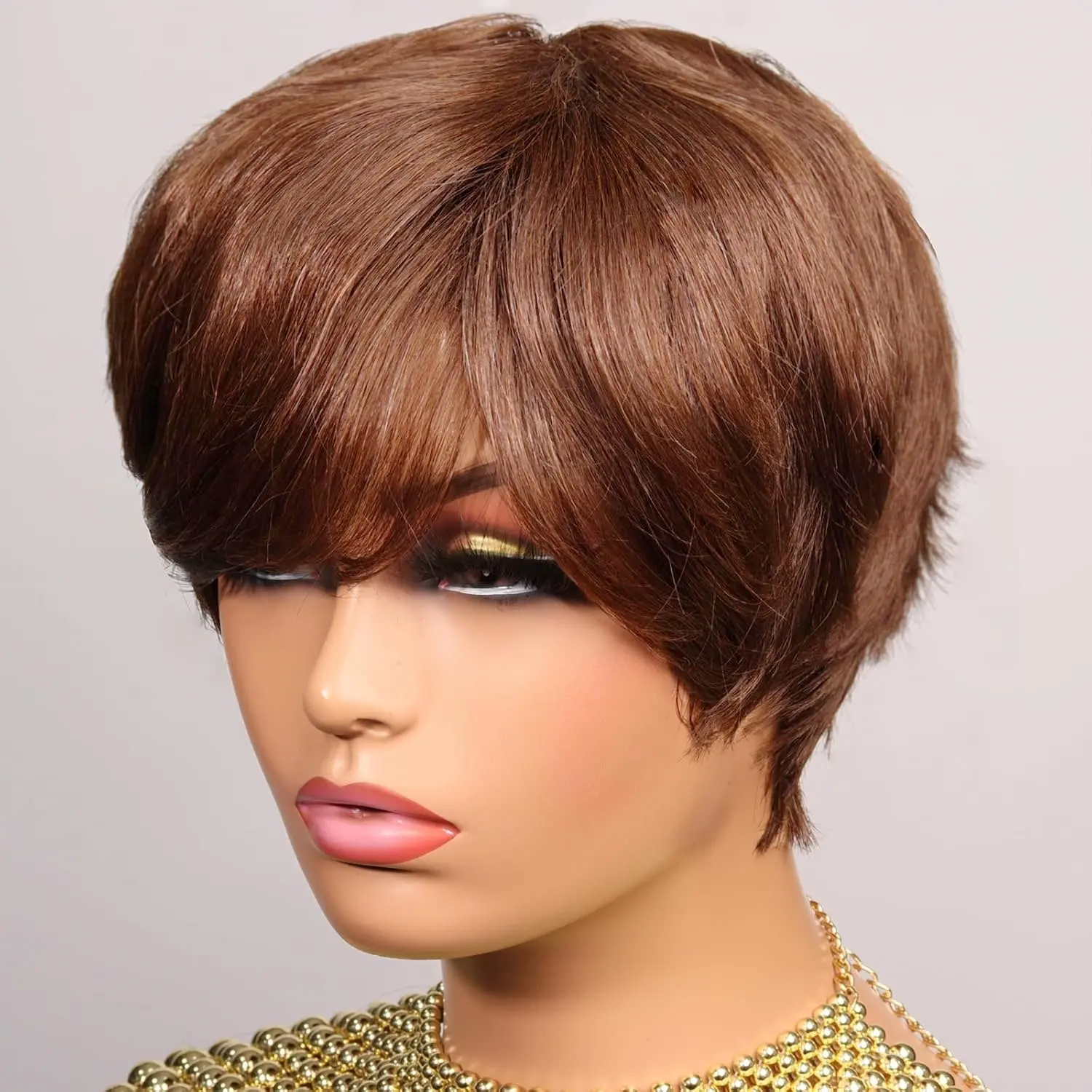 Pixie Cut Wigs 100% Human Hair for Woman, Short Human Hair Pixie Cut Wig full machine made Short Layered Straight Brazili