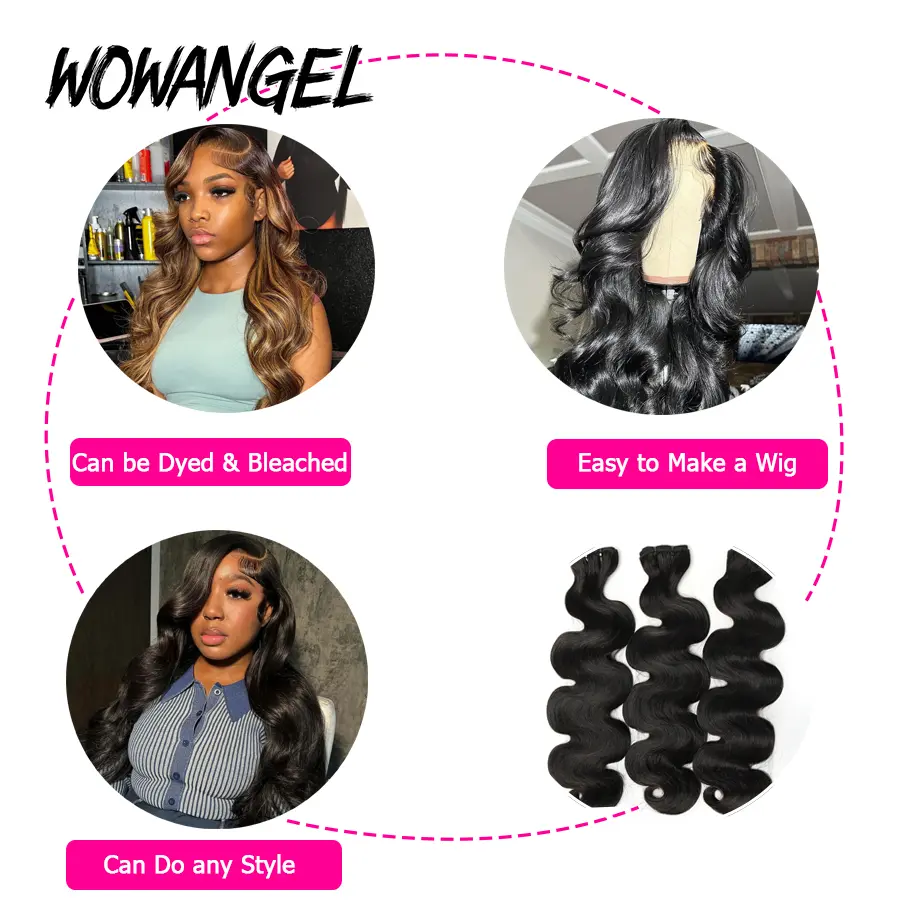 Wow Angel 28 30 inch Body Wave Human Hair Bundles 1/3/4 pieces 10A Brazilian Remy Hair Extensions Single Bundle Virgin Hair