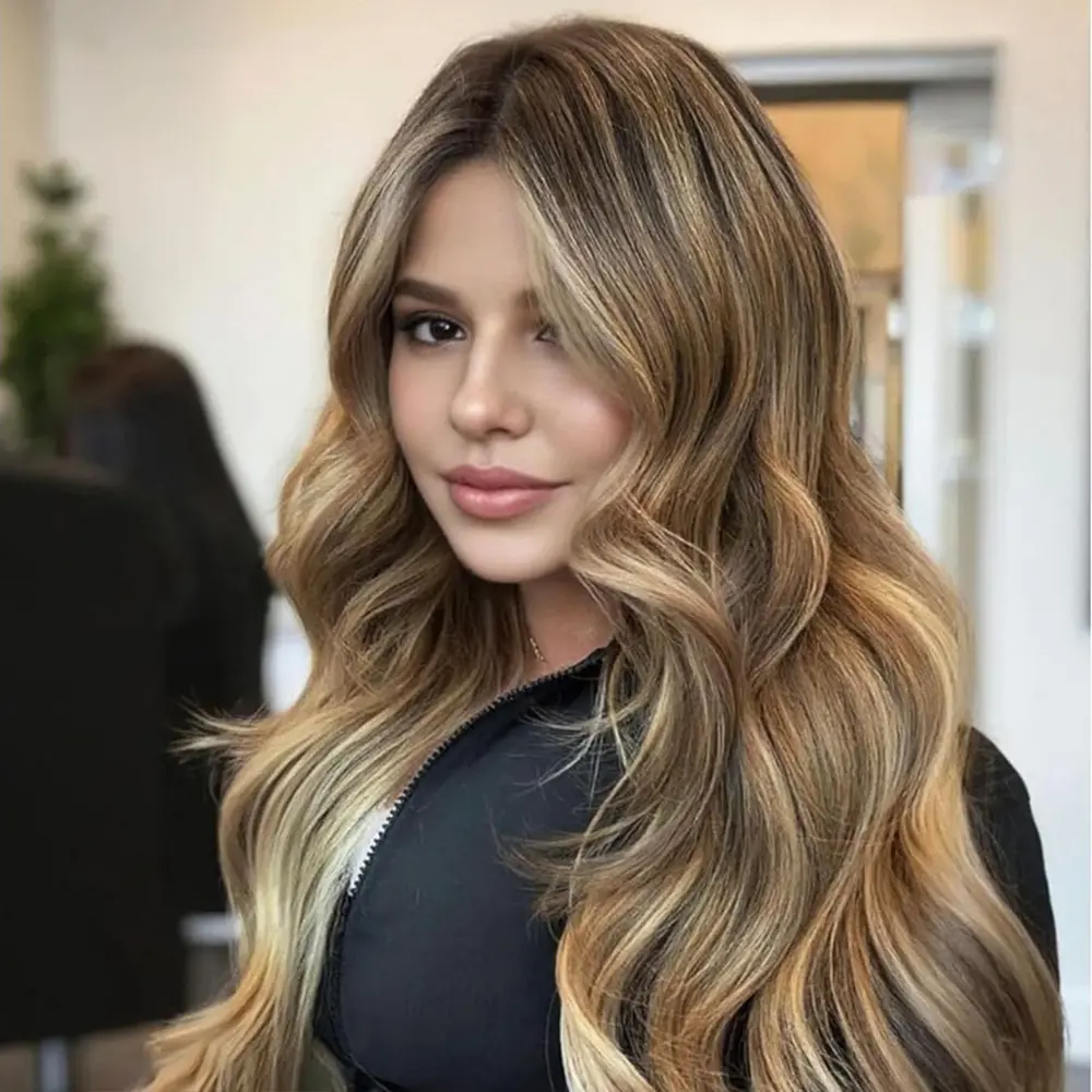 Human Hair Clip In Hair Extensions Highlights Piano Color 16-24inch 100g Remy Hair Extensions Clip Ins