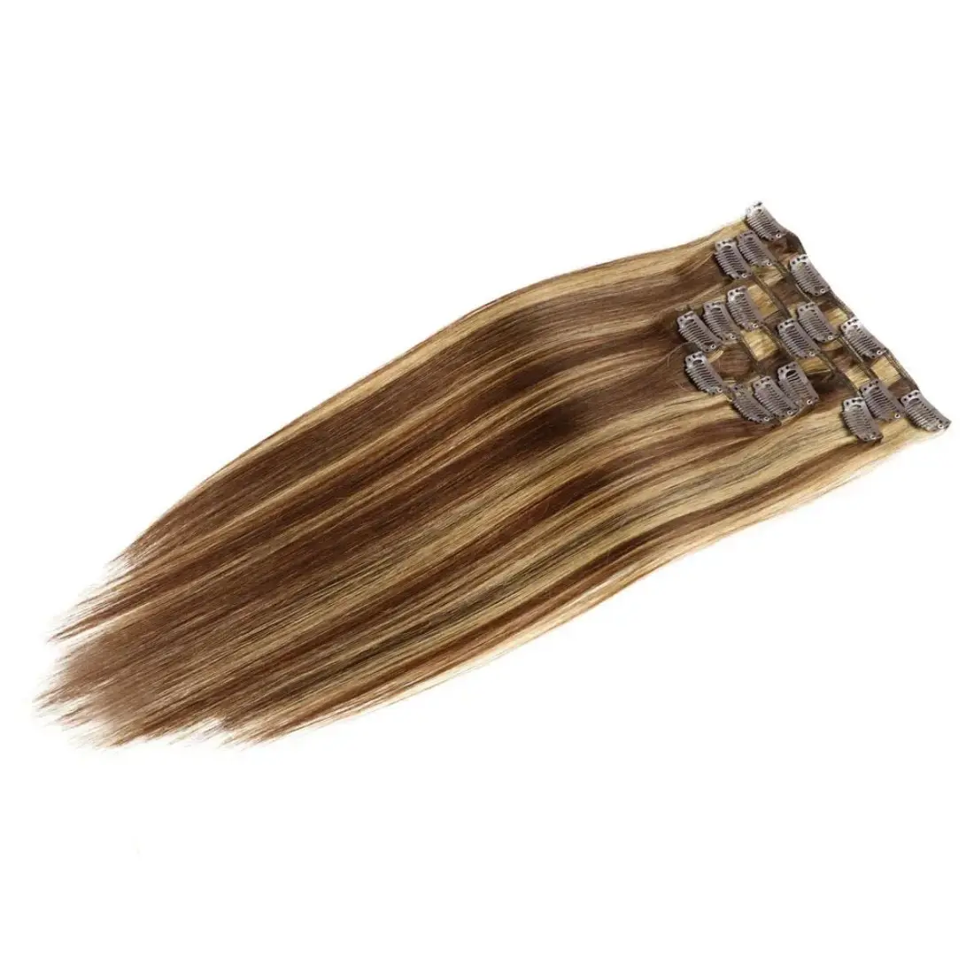 Human Hair Clip In Hair Extensions Highlights Piano Color 16-24inch 100g Remy Hair Extensions Clip Ins