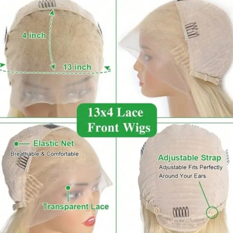 Straight Bob Cut Wigs 13x4 Transparent Lace Front Human Hair Wigs For Women 14 Inch 150% Density blue color bob human hair wig