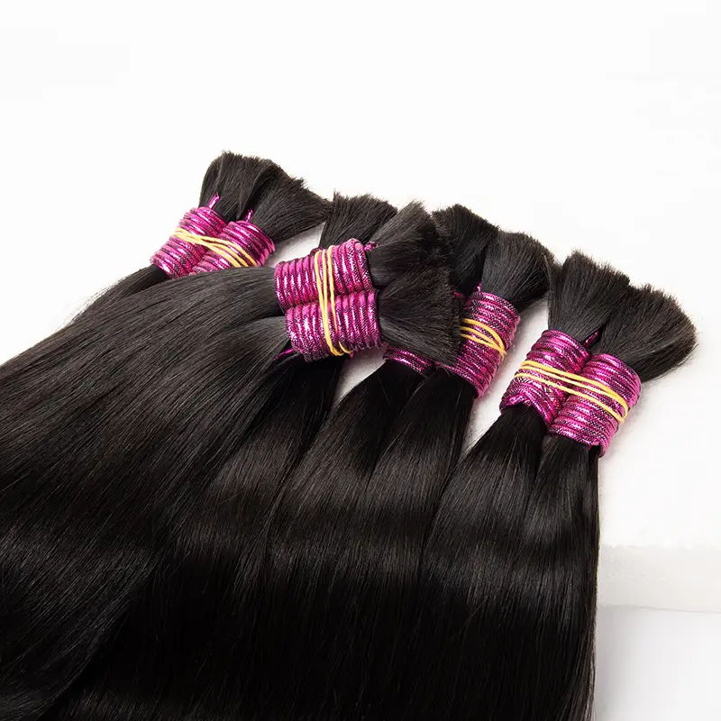 Maxhair No Weft 100% Human Braiding Hair Bulk Vietnamese Remy Straight Bundles 50g 100g Natural Braiding Hair Extensions