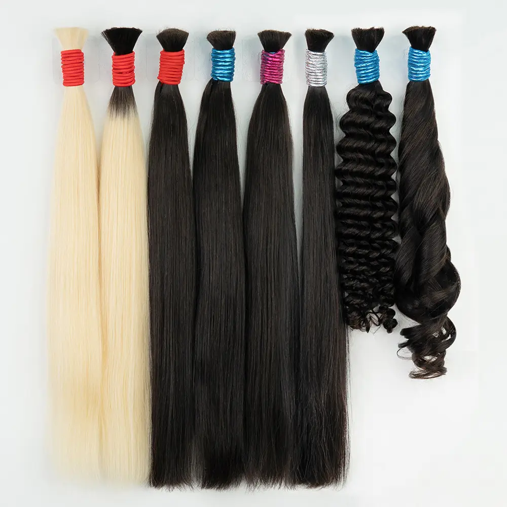100% Raw Human Virgin Hair Unprocessed Cuticle Aligned Hair Straight Bundles Hair Bulk Extensions 18-30inches Cabelo Humano