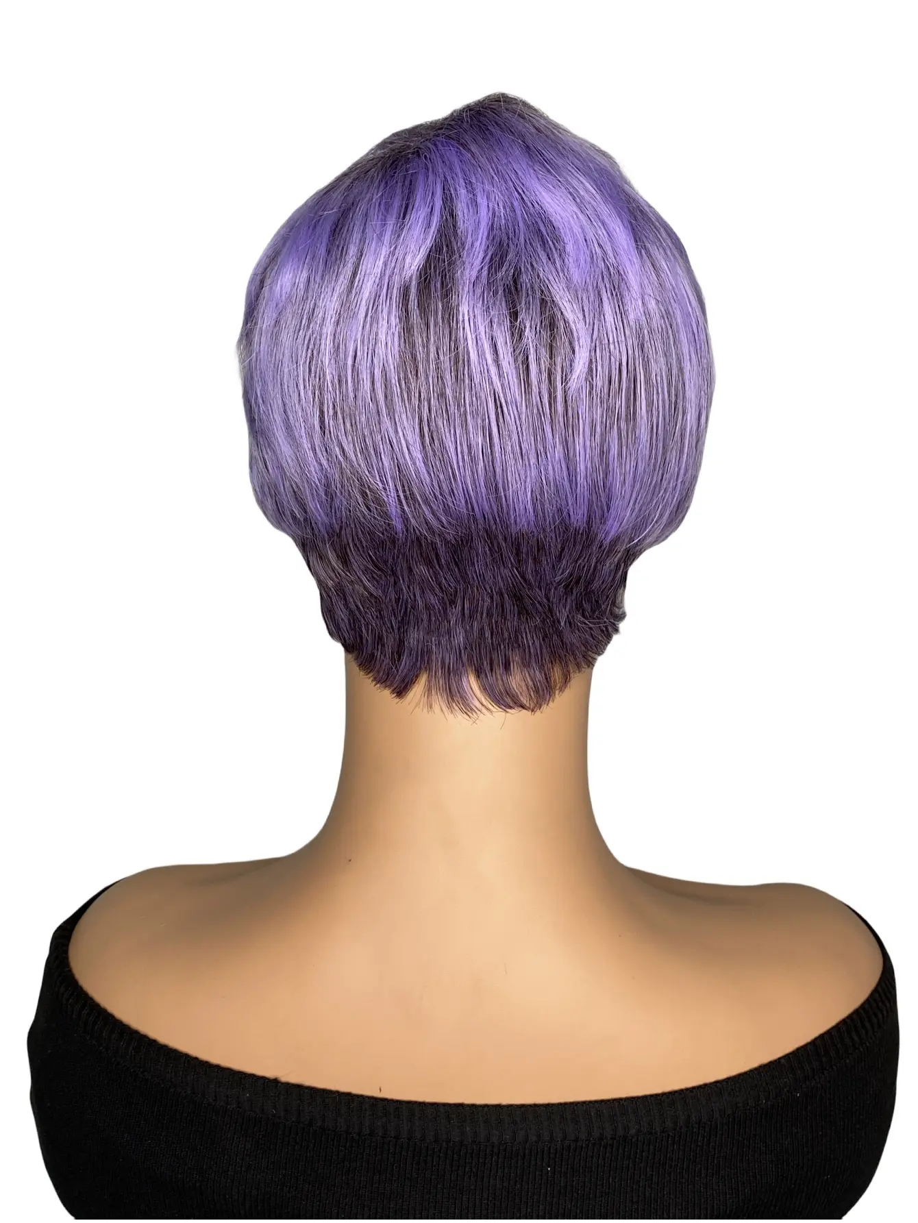 Synthetic Short Pixie Cut Wigs for Black/White Women Mixed Purple Hair Wig Short Pixie Cut Hairstyles for Women