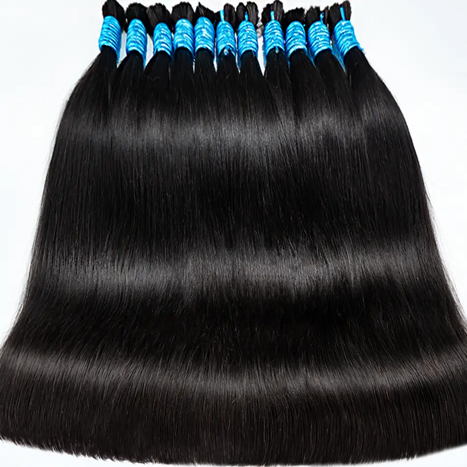 100% Raw Human Virgin Hair Unprocessed Cuticle Aligned Hair Straight Bundles Hair Bulk Extensions 18-30inches Cabelo Humano