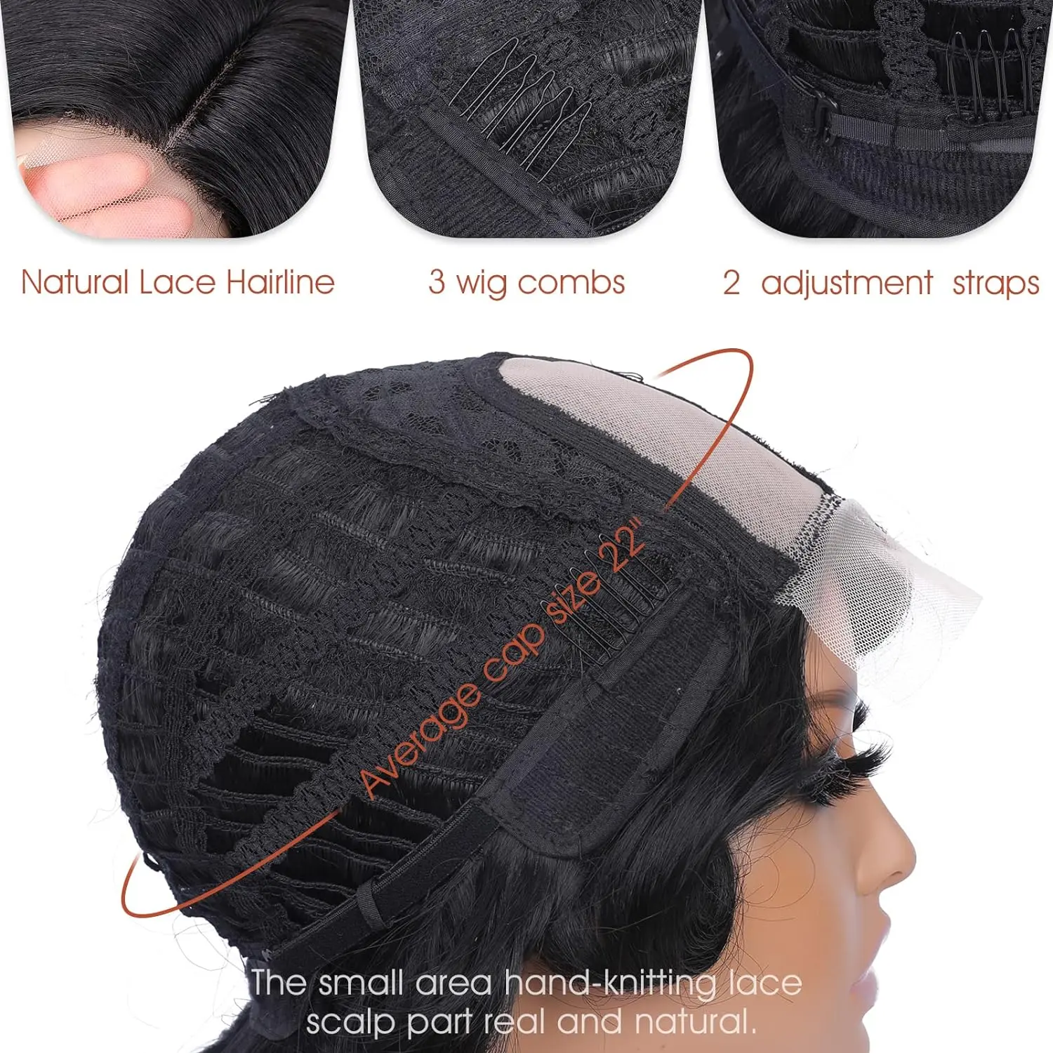 Short Synthetic Wig Curly Bob Wigs Loose Wave Side Part Wig for Black Women Heat Resistant Weave Full Wigs