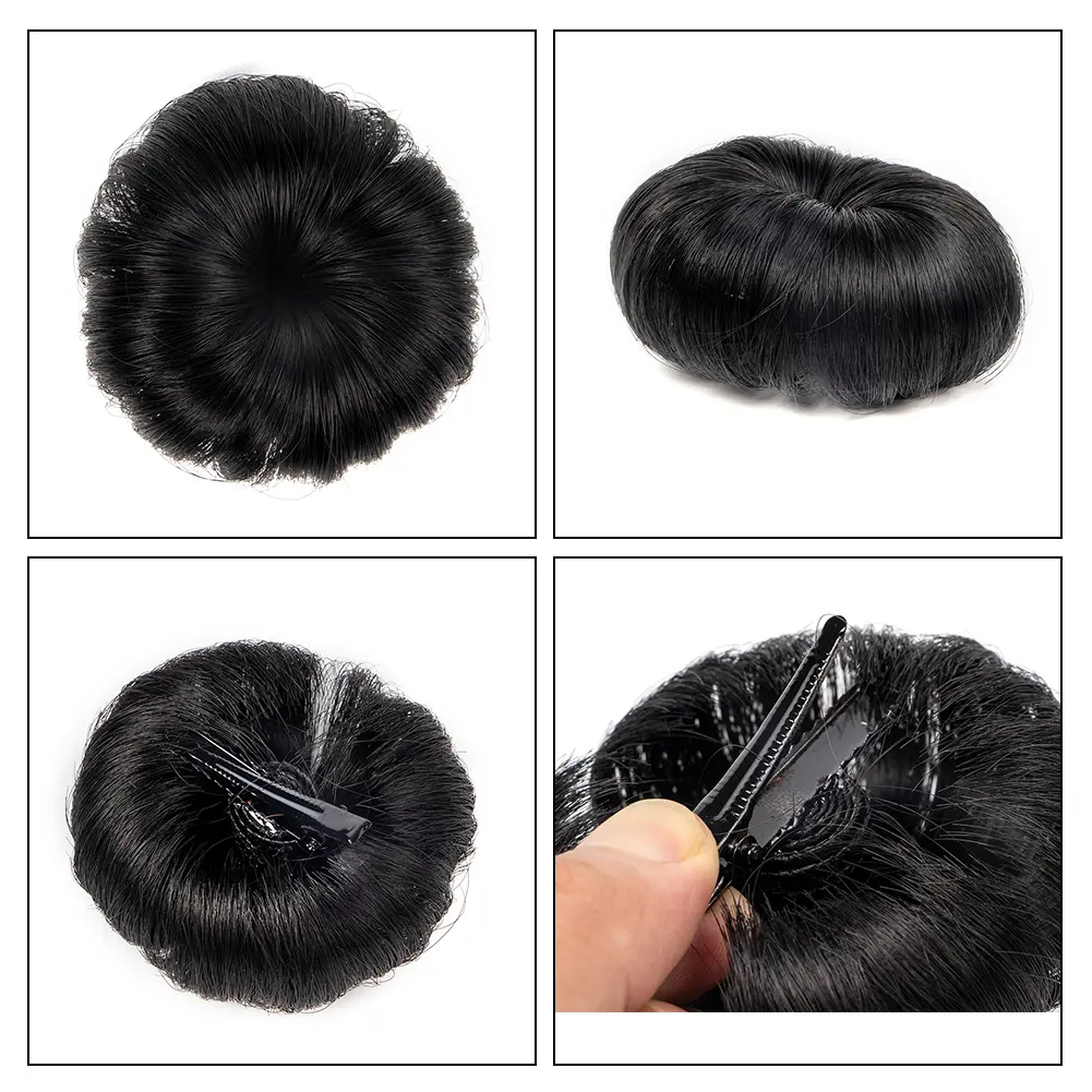 Synthetic Grabbing Meatballs Hair Bag Female Children Girl Chicken Feather Shuttlecock Head Natural Fluffy Wig Hair Accessories