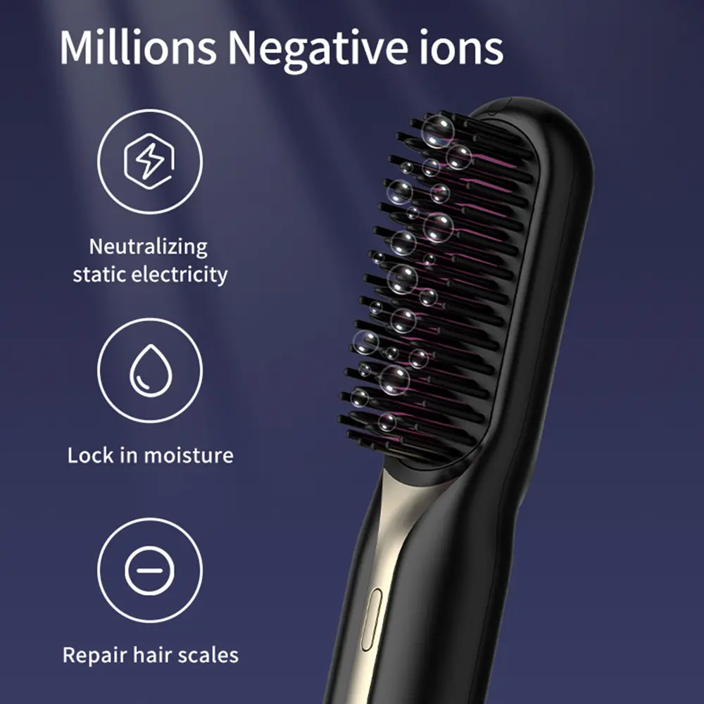 Wireless Hair Straightener Brush Women Fast Heating Portable Hair Comb Professional Fashion Portable Hair Straight Styling Tools