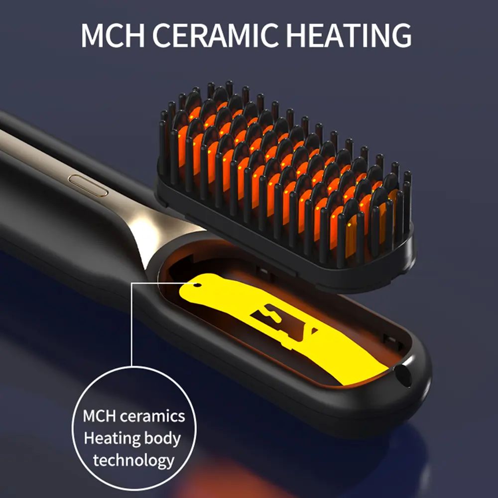 Wireless Hair Straightener Brush Women Fast Heating Portable Hair Comb Professional Fashion Portable Hair Straight Styling Tools