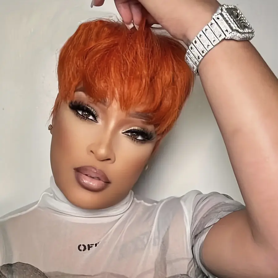 Short Pixie Cut Wigs Human Hair Wigs For Women Brazilian Human Hair Short Layered Pixie Cut Wigs With Bangs Machine Made