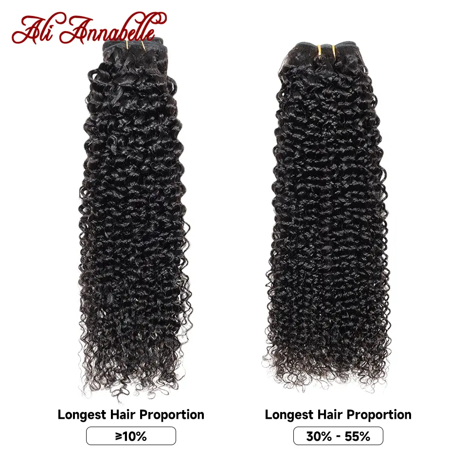 ALI ANNABELLE HAIR Brazilian Curly Hair Bundles 100% Human Hair Weave Bundle 1/3/4 Pieces Natural Color Remy Kinky Curly Bundles