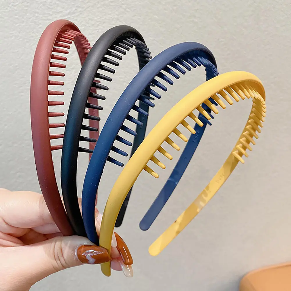 Women Simple Colorful Matte Toothed Hairbands Broken Hair Finishing Headband Outdoor Hair Hoop Headwear Fashion Hair Accessories
