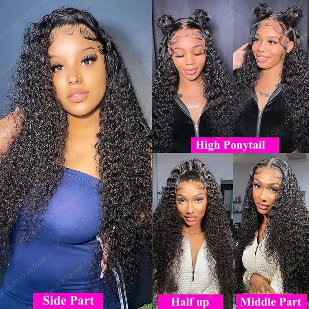 Kinky Curly Glueless Wigs for Women Human Hair Wear and Go Glueless Wig Human Hair 4X4 Lace Front Wig Curly Wig Human Hair