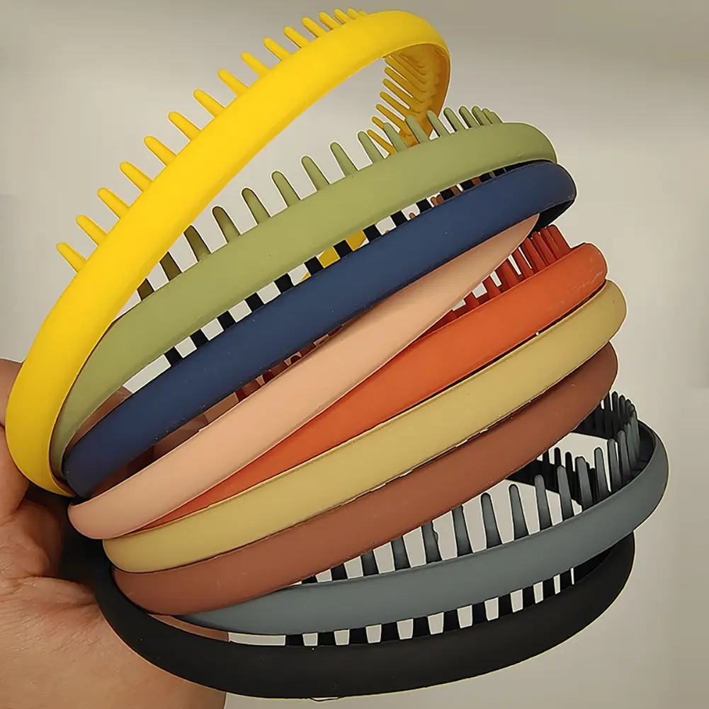 Women Simple Colorful Matte Toothed Hairbands Broken Hair Finishing Headband Outdoor Hair Hoop Headwear Fashion Hair Accessories