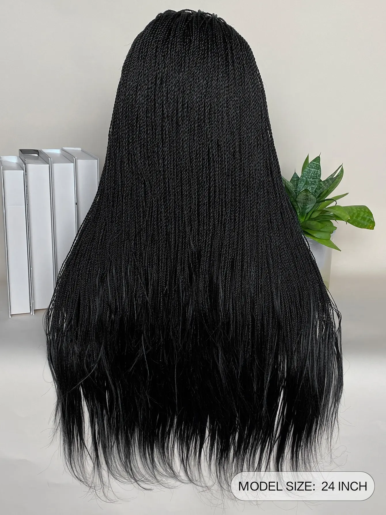 Synthetic Lace Braided Wigs Twists Braided wig with Baby Hair 24inch Black Braided Lace Front Wigs for Black Women