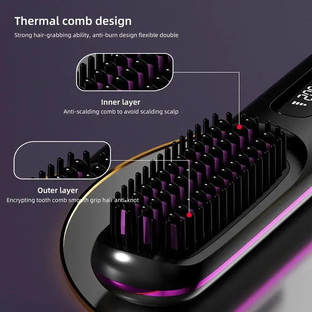 Portable Hair Care Straight Comb USB Rechargeable Negative Ion Dry And Wet Use Straight Comb Boat Ship Parts And Accessories