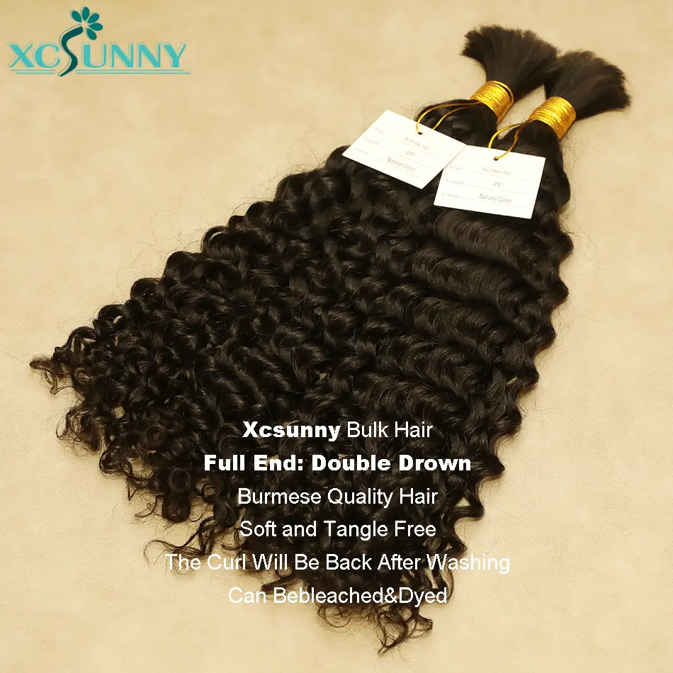 Bulk Human Hair For Braiding Color 30 Blonde Mix Curly No Weft Double Drawn Wholesale Burmese Boho Braids Human Hair Extensions