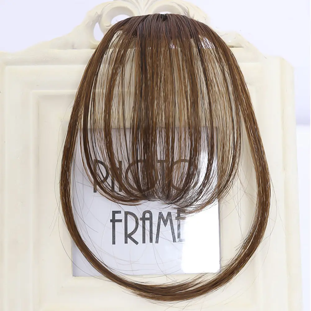 1Pc Synthetic French Style Air Bangs Wig Clip Hairstyle Tool Hair Clip Extension Hair False Tassel Wig Women's Hair Clip Bangs