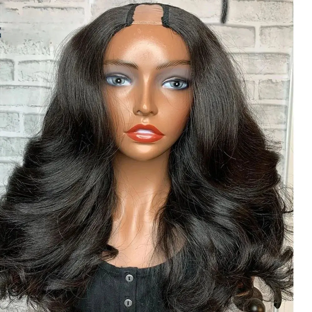 20inch U Part Human Hair Wig Body Wave U Part Wig Brazilian Virgin Human Hair Wig for Black Women