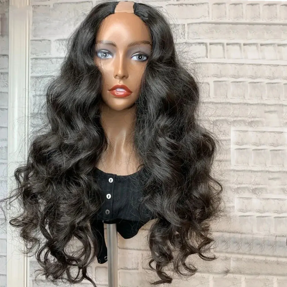 20inch U Part Human Hair Wig Body Wave U Part Wig Brazilian Virgin Human Hair Wig for Black Women