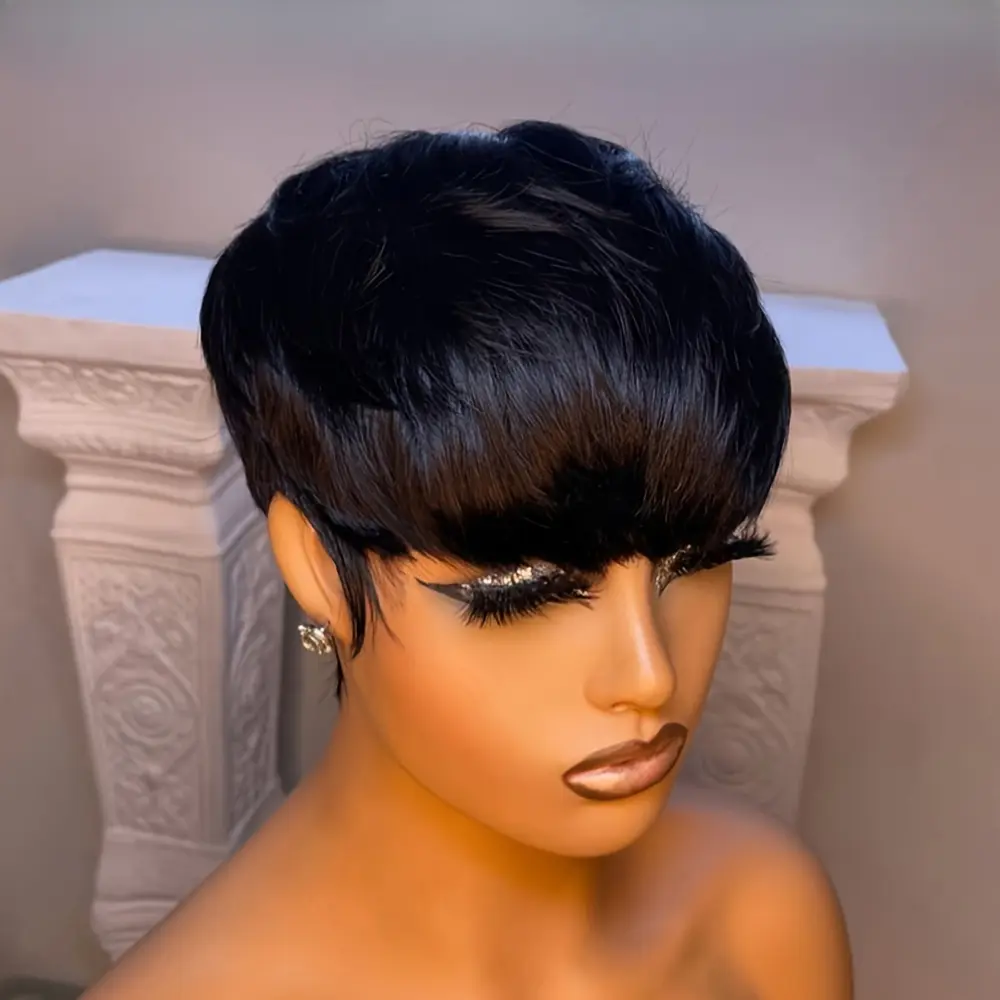 Pixie Cut Wigs for Black Women Short Pixie Cut Human Hair Wigs Short Layered Wigs Full Machine Made Wig