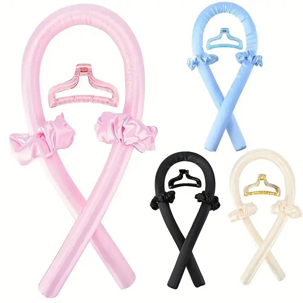 Heatless Curling Rod Headband No Heat Silk Curls Ribbon Hair Rollers Sleeping Soft Headband Lazy Hair Curlers Hair Styling Tools