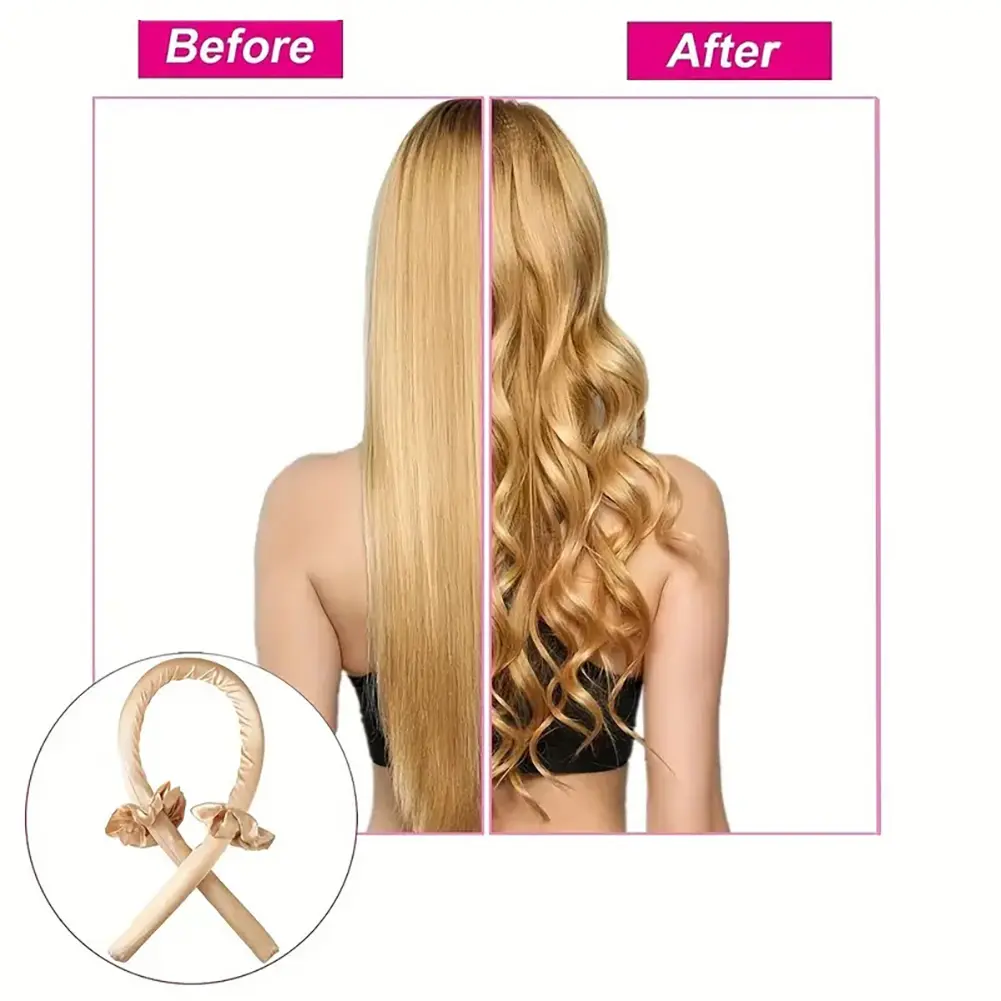Heatless Curling Rod Headband No Heat Silk Curls Ribbon Hair Rollers Sleeping Soft Headband Lazy Hair Curlers Hair Styling Tools
