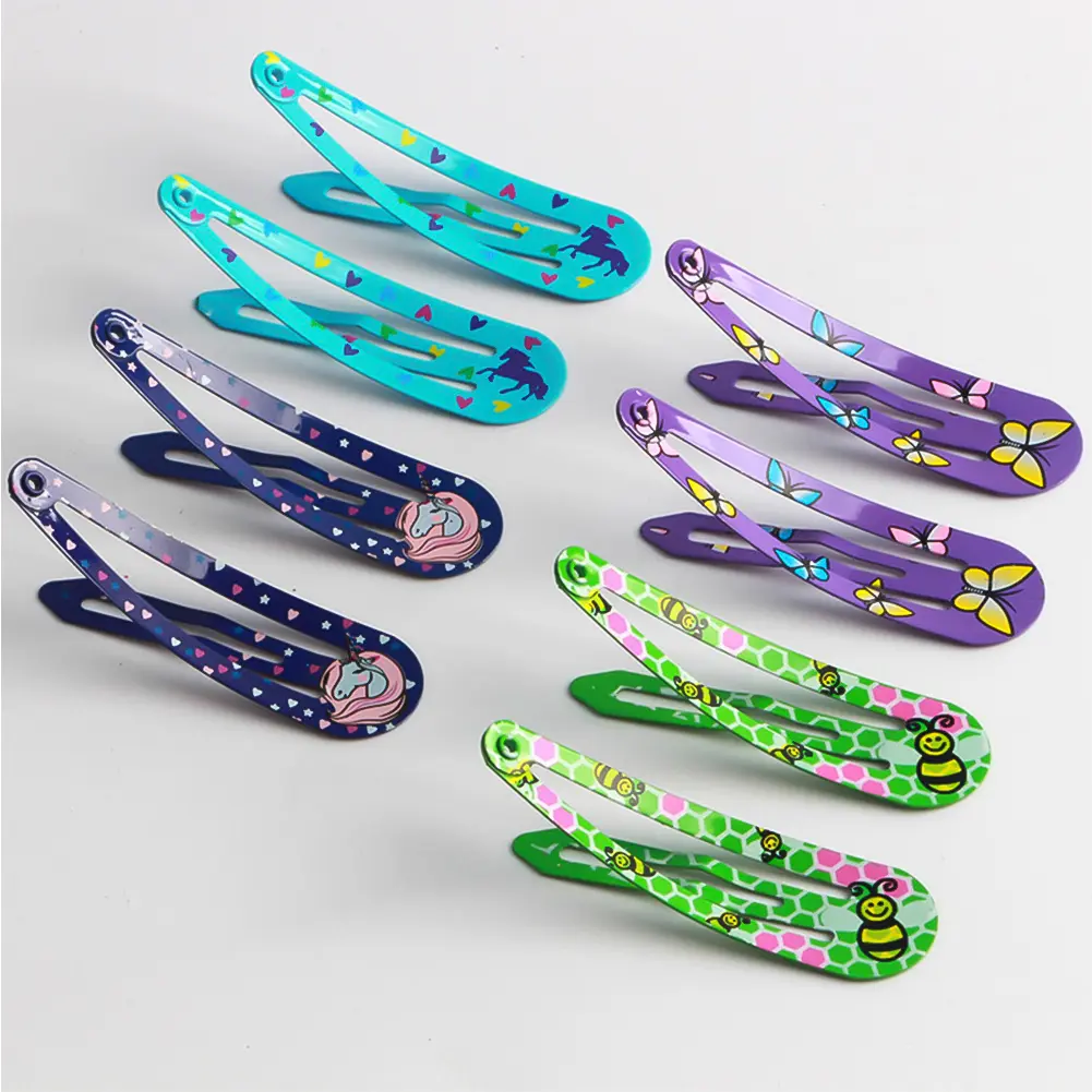 40pcs/lot Fashion Hair Clips Snap Glitter Hairpins Women Hair Barrette Metal Claw Clip Cute Kids Hairgrip Girls Hair Accessories
