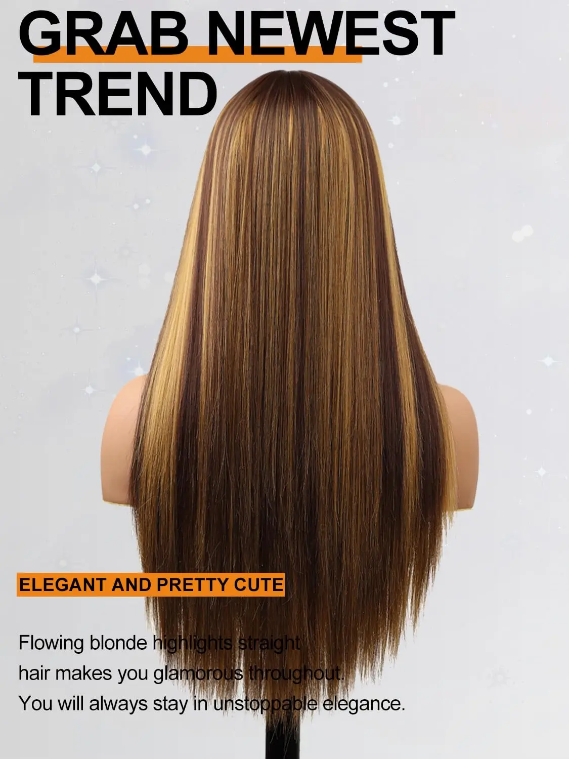 Blonde Highlight Wigs for Women Full Machine Wig with Bangs 100% Human Hair  Wig for Daily Party Use Machine Made