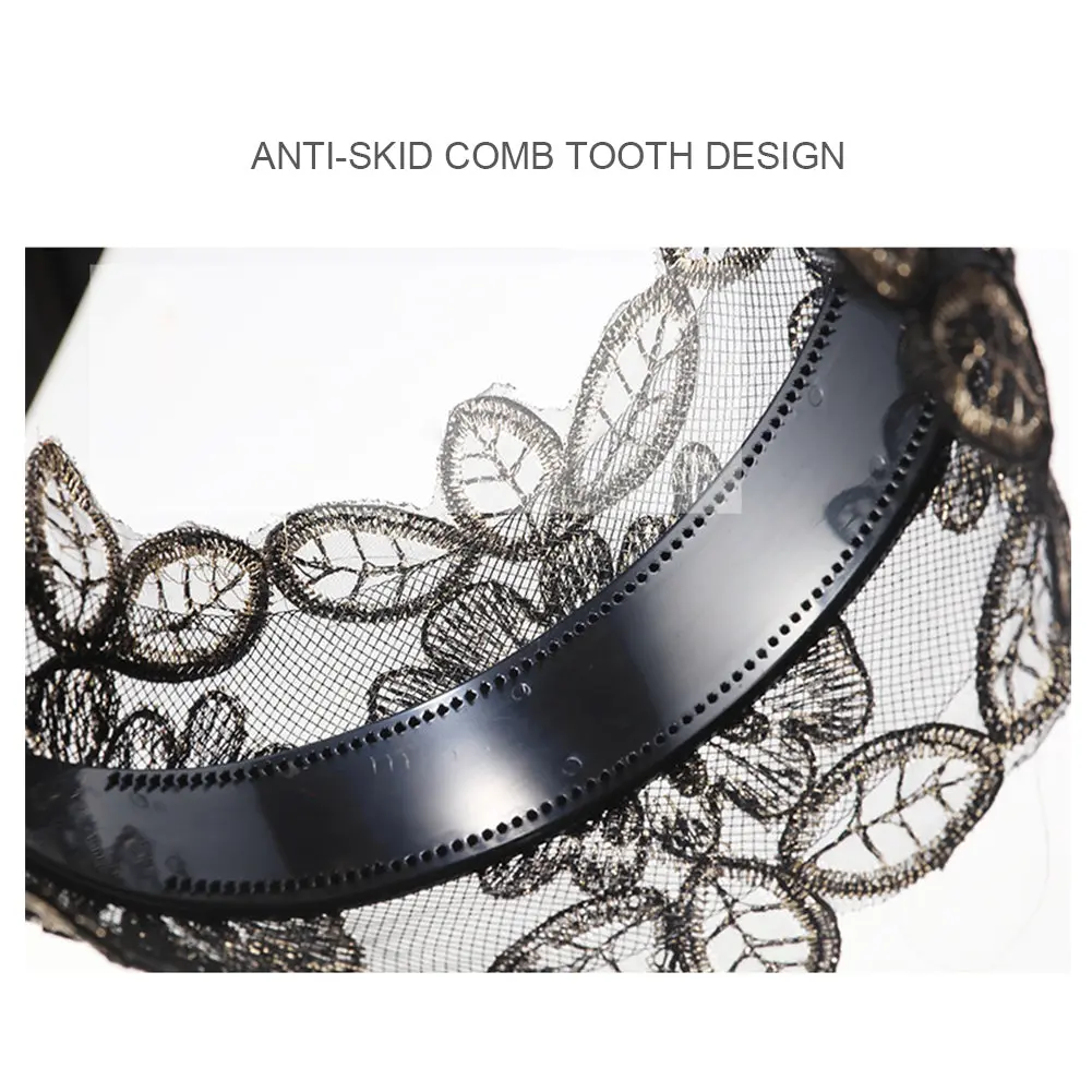 1Pc New Flower Wide-brimmedLace Headband Headdress Anti-deformed Decorative Headwear Hollow Floral Head Wrap Make Up Accessories
