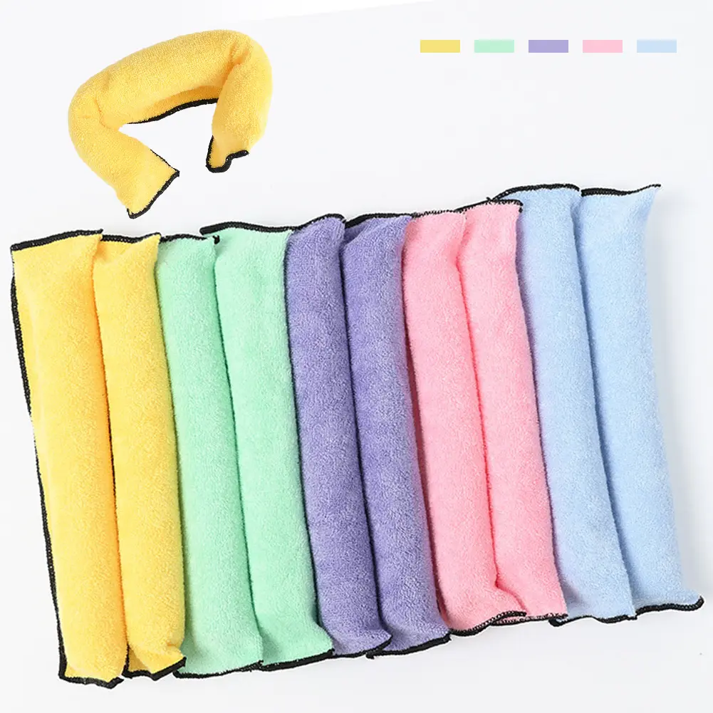 6pcs/set Non Thermal Curling Irons Sponge Iron Wire No Damage To Hair Curling Iron Big Wave Curling Iron Tool Lazy Hair Curler