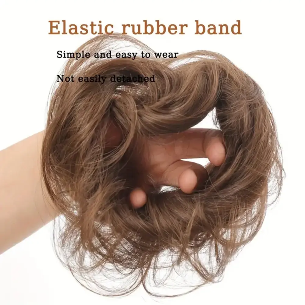 Human Hair Buns Ponytail Hairpiece Brazilian Hair Pieces Bun For Women Scrunchies Updos Donut Chignon 100% Human Hair Extensions